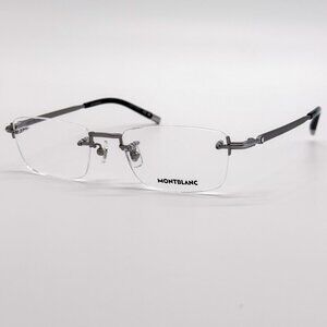 NEW MONTBLANC EYEGLASSES MB0132O 002 RUTHENIUM MEN EYEWEAR MONTBLANC